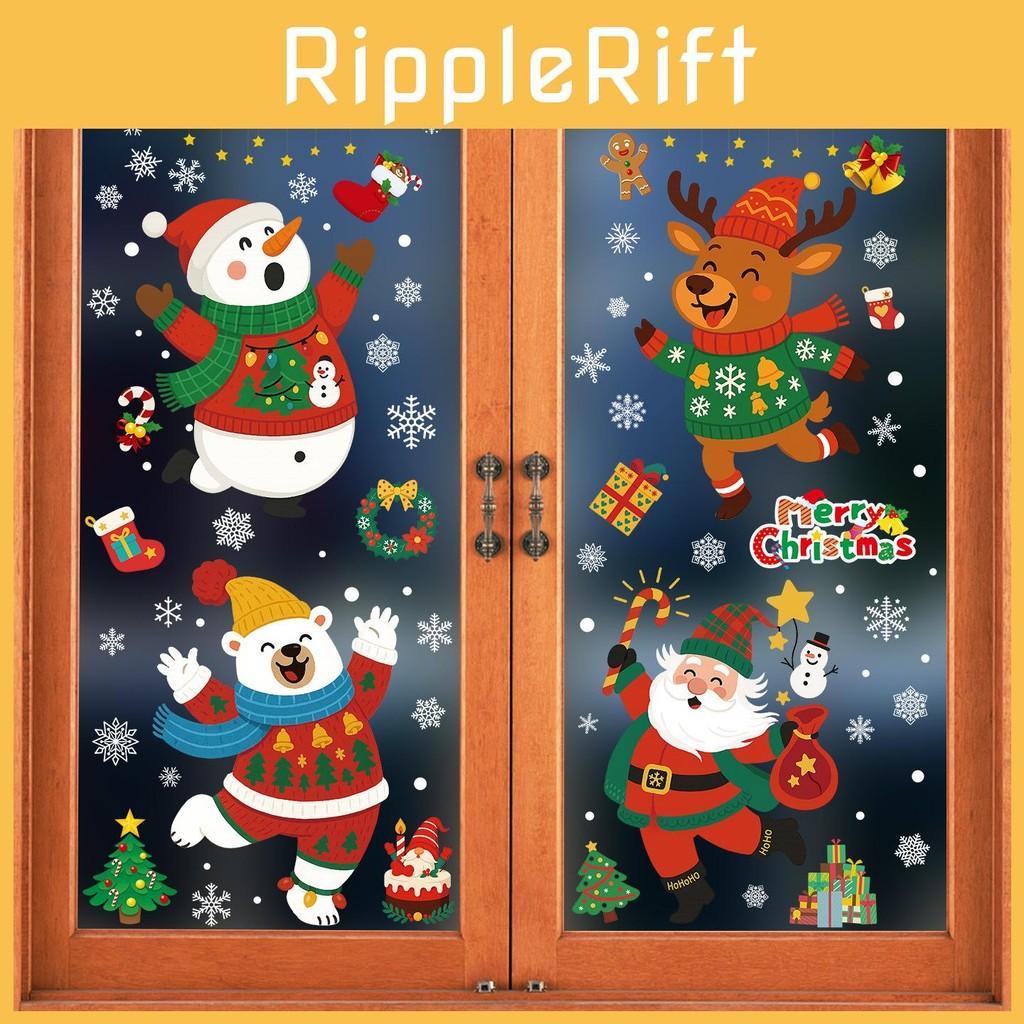 Decorations Window Christmas Pvc Static Sticker Arctic Bear Santa Claus Reindeer