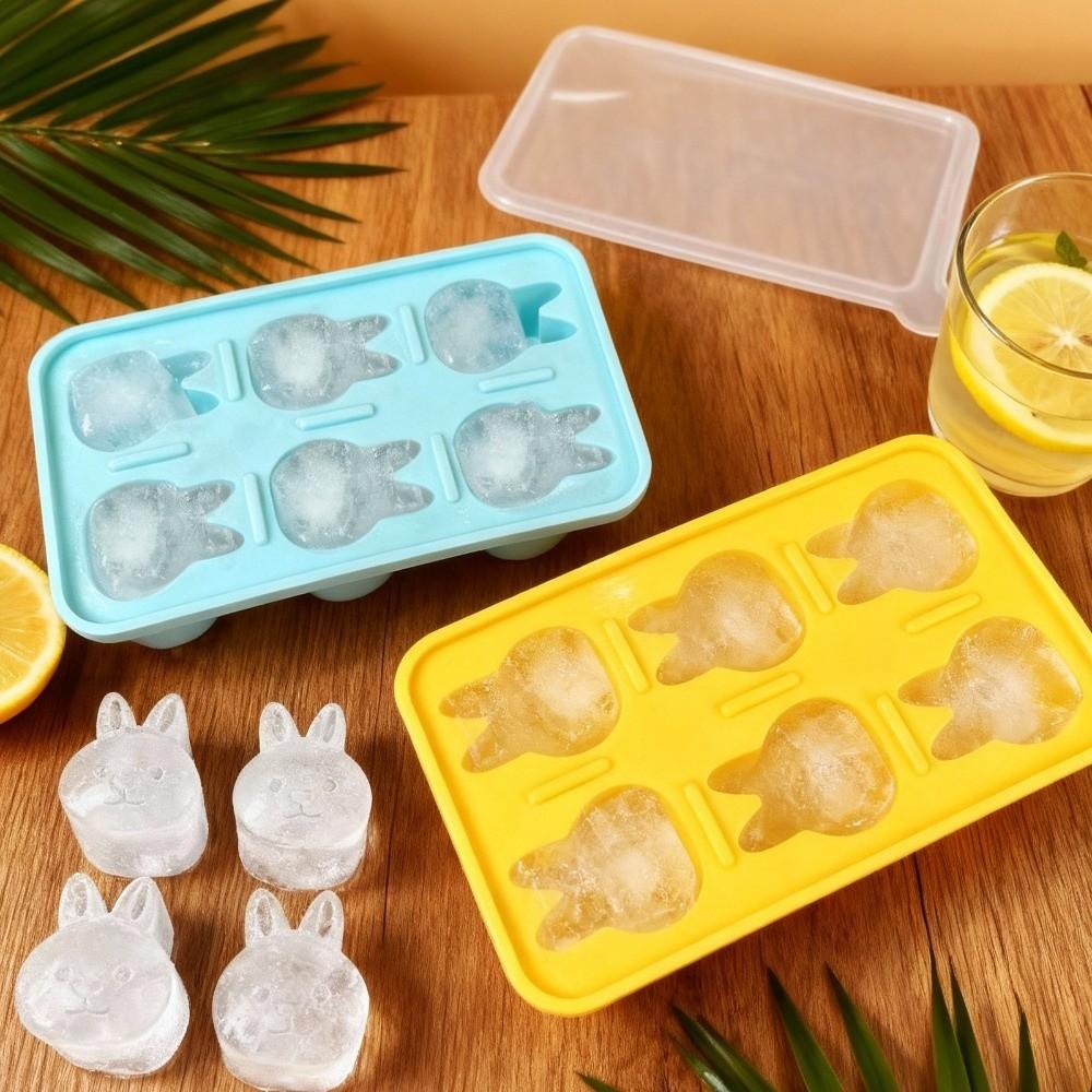 Food Grade Silicone Ice Cube Mold 6 Grids Animal Ice Cube Creative Ice Cube Artifact Summer Drink