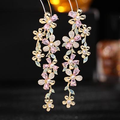 Orecchini di Lusso di Moda da Donna con Design Classico Primaverile a Orchidea Abbinati a Orecchini Lunghi Accessori Trendy da Indossare Tutti i Giorni
