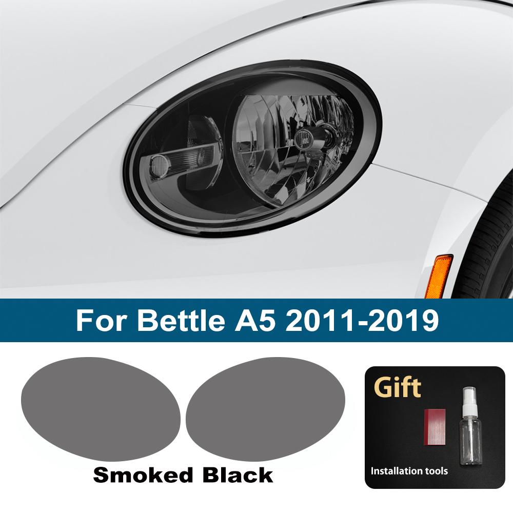 

Smoke Black Pre Cut Car Headlight Protective Film For Volkswagen Bettle A5 2011-2019 Anti-Scratch High-Gloss Vinyl Wrap Film For Bettle 11-19 SMK