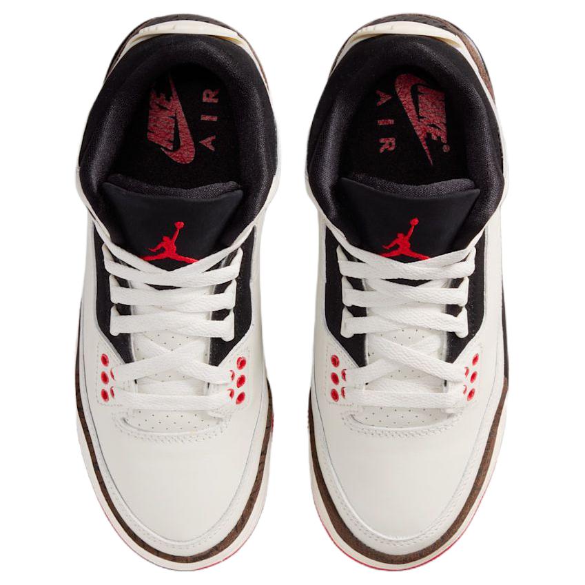 Air Jordan 3 Retro OG GS Najlepszy Tata na Świecie Trampki Dziecięce Białe Sail Czarne-Uniwersytecki Czerwony-Blady Kość Słoniowa-Palomino DM0967-103
