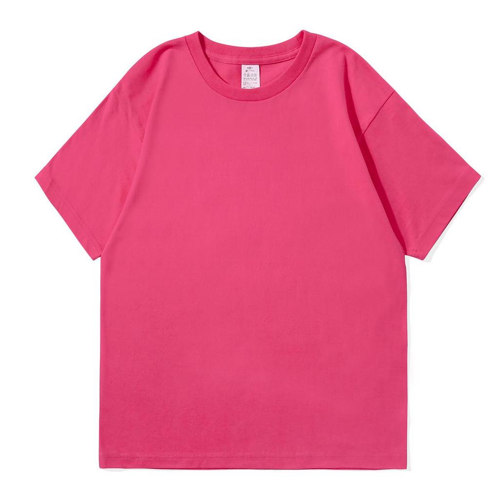 400g Heavyweight Pure White Long-Staple Cotton Summer Short-Sleeve Loose Crew Neck Base Layer T-Shirt