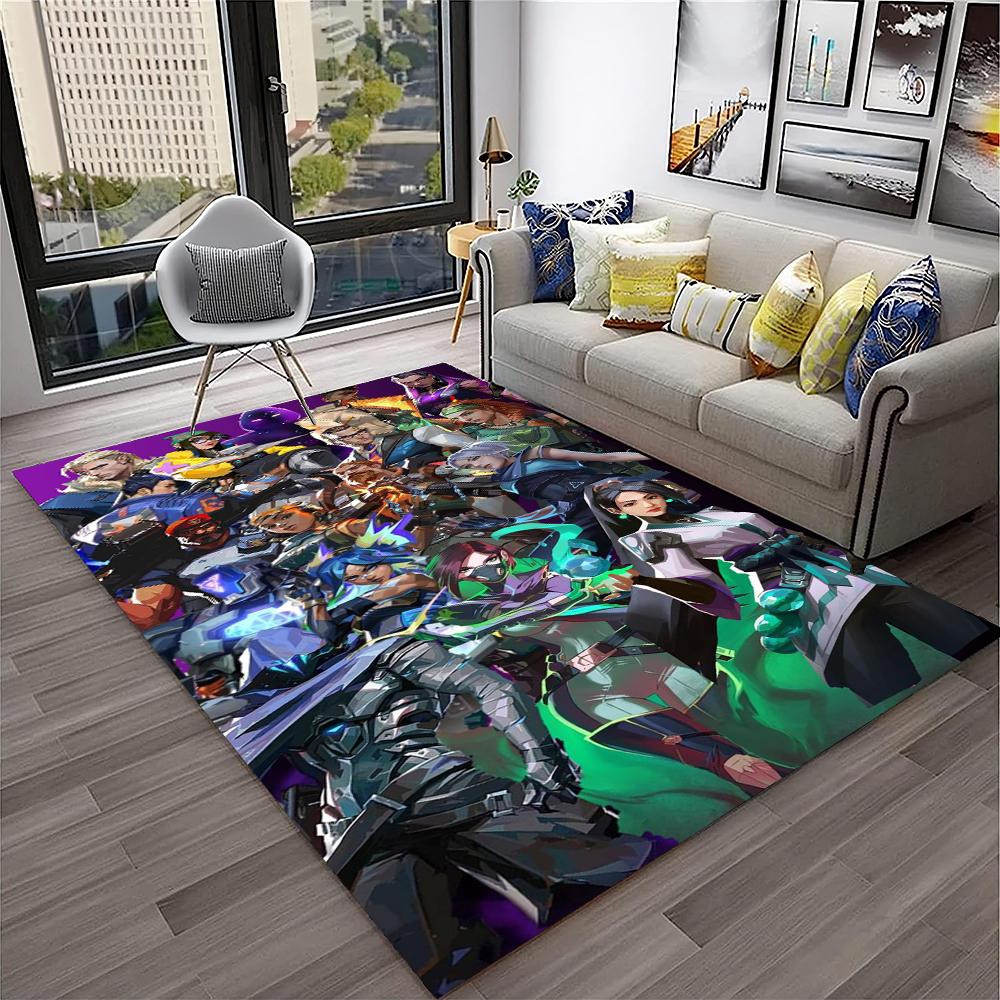 VALORANT Game Gamer Cartoon 3D Carpet Rug for Home Living Room Bedroom Sofa Doormat Decor,kids Play Area Rug Non-slip Floor Mat