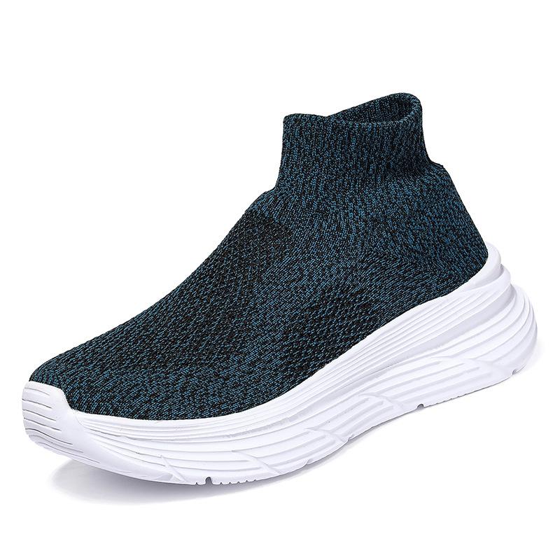 2024 autumn couple socks shoes high-top foot-fitting fly-woven sports shoes men's and women's platform casual shoes are hot-selling