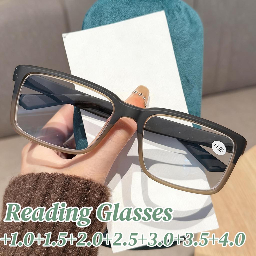 Fashion 3 Colors Reading Glasses Women Vintage Square Frame Far Sight Eyeglasses Men Anti Blue Light Presbyopia