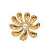 New Style Women's Ring Personalized Opening Inlaid Pearl Design Flower Ring Versatile Index Finger Ring
