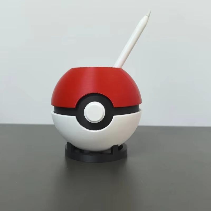 Pikachu Poke Ball Creative Pen Holder Desktop Decoration Ornament Storage Box Trendy Doll Toy Student Gifts Collectible