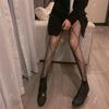Female Vintage Fishnet Lace Pattern Tights Hollowed Rhombus Striped Geometric Jacquard Pantyhose Anti-pilling JK woman Legging