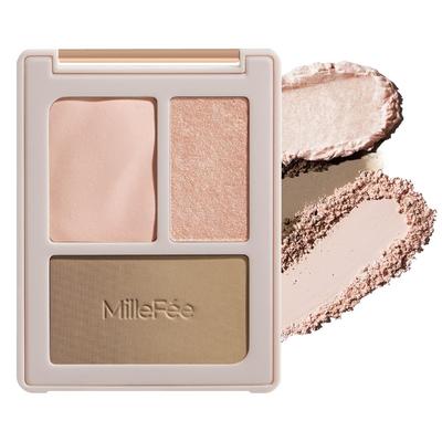 MilleFee Cheat Face Contour Palette Hidden Matte Nose Small MilleFee (04 Beige) Highlighting, Shading, Highlight, Shadow, 3D, Face, (Matte/Glow)