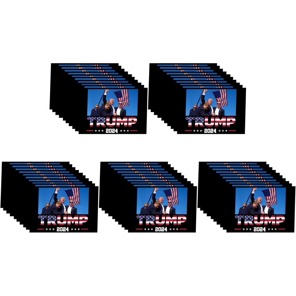 10-50Pcs Trump Assassination Stickers Trump American Flag Sticker Trump Assassination Vinyl Decal Sticker for Car Truck Laptop