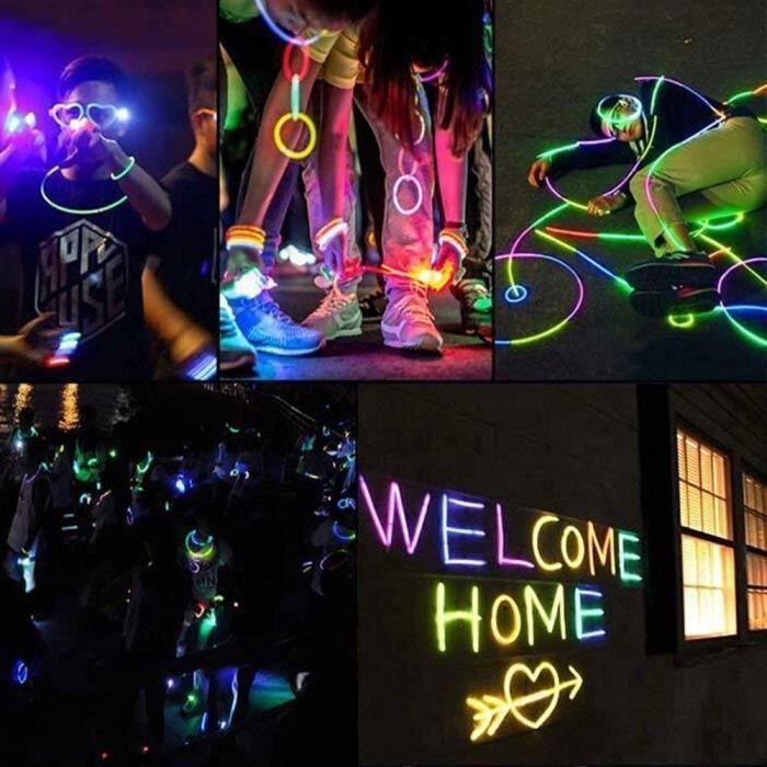 100PCS Bâtons Lumineux Fluorescents, 5 Couleurs Différentes Bracelets Fluos Lumineux pour Carnaval,Fête,A DECORATION DE FETE MURALE
