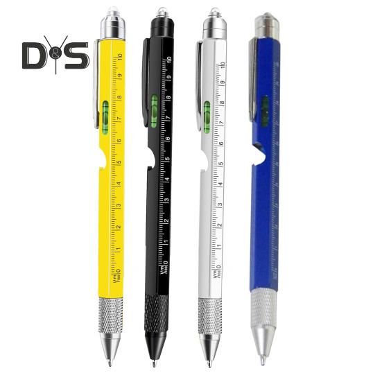 Mehrzweck-Werkzeugstift für Männer, LED-Licht, Schraubendreher, Lineal, Eingabestift, Wasserwaage, Flaschenöffner, Gadgets, 9-in-1-Multitool-Stift