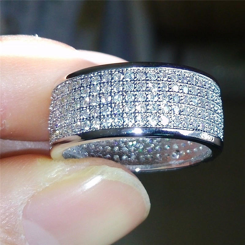 Damen Herren Mode Luxus Zirkon Diamant Ring Zierlich Paar Eheringe Elegantes Schmuckstück Geschenk