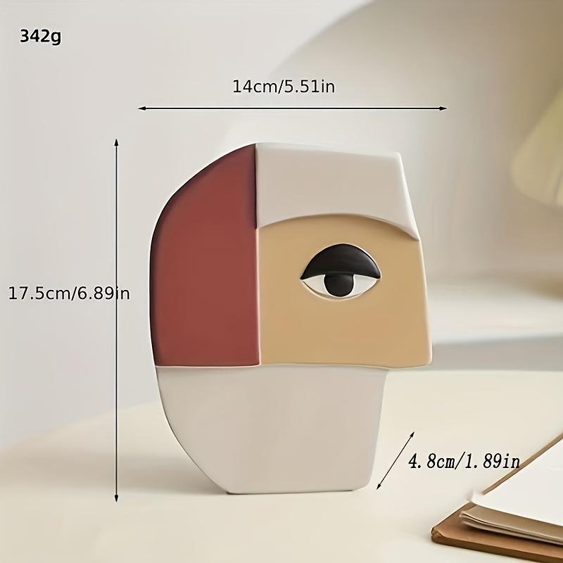 

1 шт., ваза из смолы с абстрактным лицом — идеально подходит в качестве украшения для дома, демонстрирует современный художественный стиль с использованием смоляного материала B