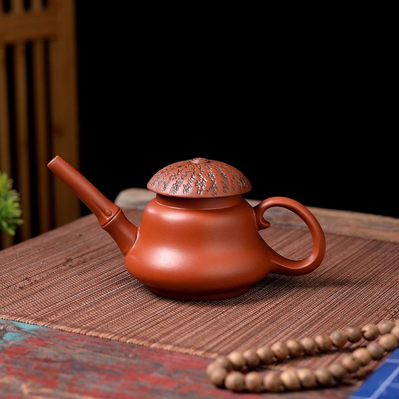 Chinese-style Retro Red Clay Teapot Handmade Tea Brewing Device Gongfu Teapot Single-person Fisherman Teapot Long-spouted Teapot