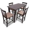 Day and Night - Bar Table and 4 Brown Wooden Bar Stools