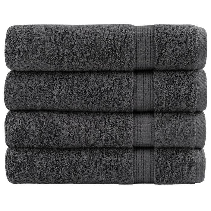 VidaXL Essuie-mains de Qualité Supérieure 4 pcs, Serviettes de Bain, Serviettes à Main, Débarbouillettes de Salle de Bain, 137157
