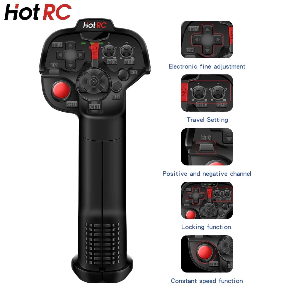 HOTRC Emițător 4CH Electric RC Barcă Propo Set Emițător cu Receptor Distanță de Control 400M Operațiune DS-4A Mașină, Cu o singură mână