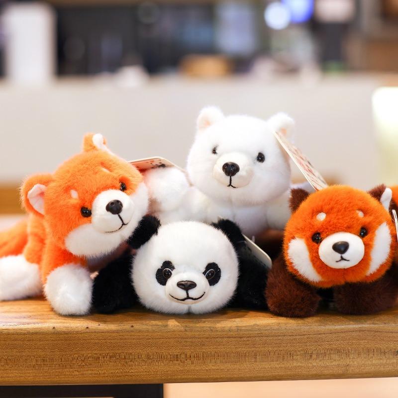 Chang Baobei Xiangxiang Three-Position Animal Doll Cute Panda Plush Toys Little Raccoon Doll Treasure Table Companion