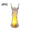Decorative Crystal Angel Guardian Night Light Small Prayer Reading Playing Music Led Bedside Lamp Figurine with LED Light for Desk Table,