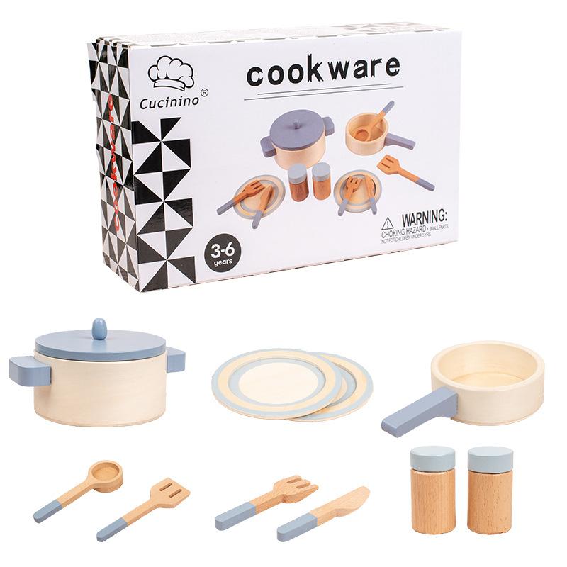 Children's Simulation Of Cooking And Cooking Wooden Mini Kitchen Pot Cooking And Kindergarten Interactive Educational Toys