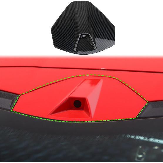 

crosselec Carbon Fiber Style Car Roof Rearview Camera Cover Overlay Trim Accessories for Chevrolet Corvette C8 2020-2025 (fit Convertible) fit coupe with camera