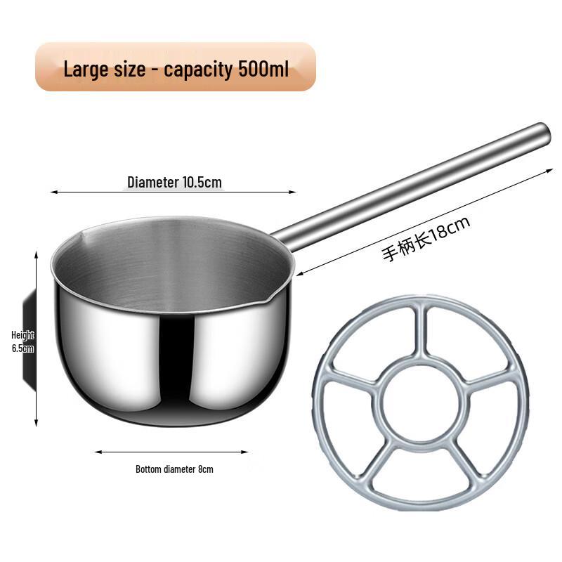 Wutuo Stainless Steel Long Handle Oil Pot with Anti-Scald Handle