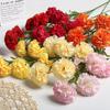Long Stem Artificial Carnation Bouquet - 5 Heads for Home & Hotel Decor