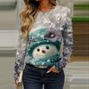 Long Sleeve Shirts For Women Cute Print Graphic Tees Blouses Casual Plus Size Basic Tops Pullover