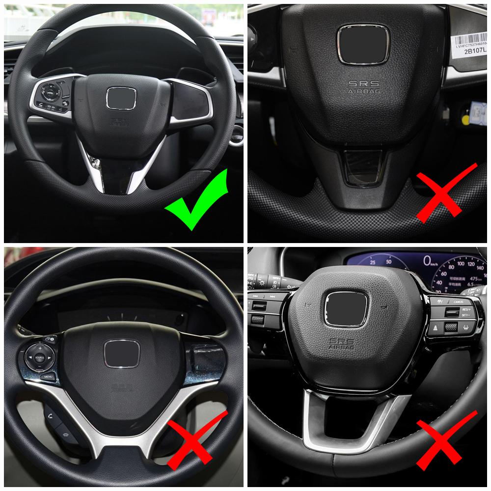 For Honda Civic X 10th GEN 2016 2017 2018 2019 2020 2025 Steering Wheel Panel Sticker Cover Trim Car Interior Accessories