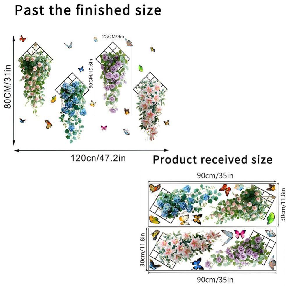 Multicolor Mural Art 3D Design Beautifual Decals Removable Wall Decorative Sticker  Entrance Hall