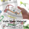 Herdesings Car Transportation Sheer Tulle Curtains Chiffon Drapes 2 Panels Window Curtain for Living Room Bedroom Kitchen Decor