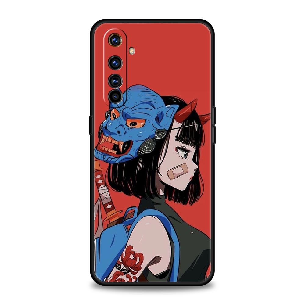 For Realme 10 9 8 5G 7 6 GT2 Pro Plus 9i 8i C21 C11 C25 C35 Japanese Style Anime Girl Phone Case For Realme GT Neo 2 3 3T Cover