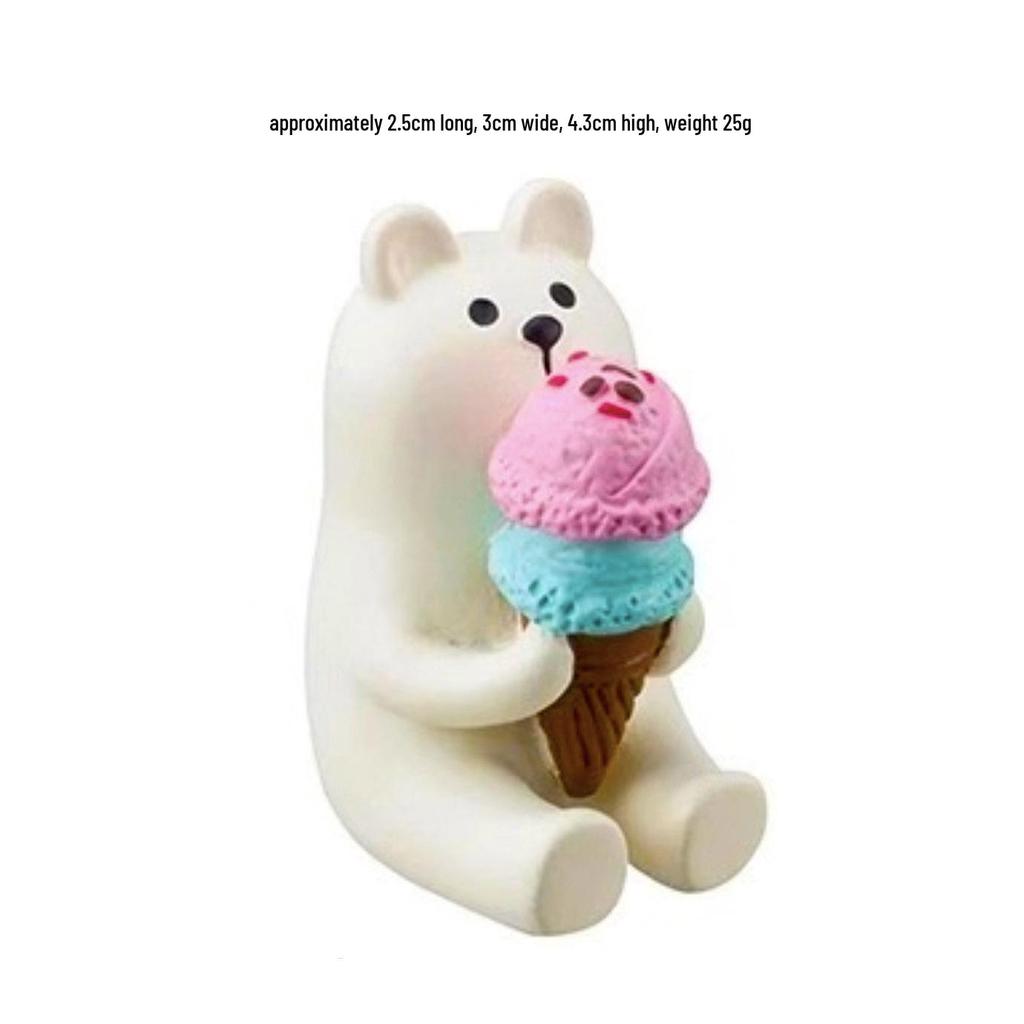 Resin Ice Cream Cat Ornaments - Trendy Handmade Japanese DIY Crafts for Car Decoration and Gifts.
