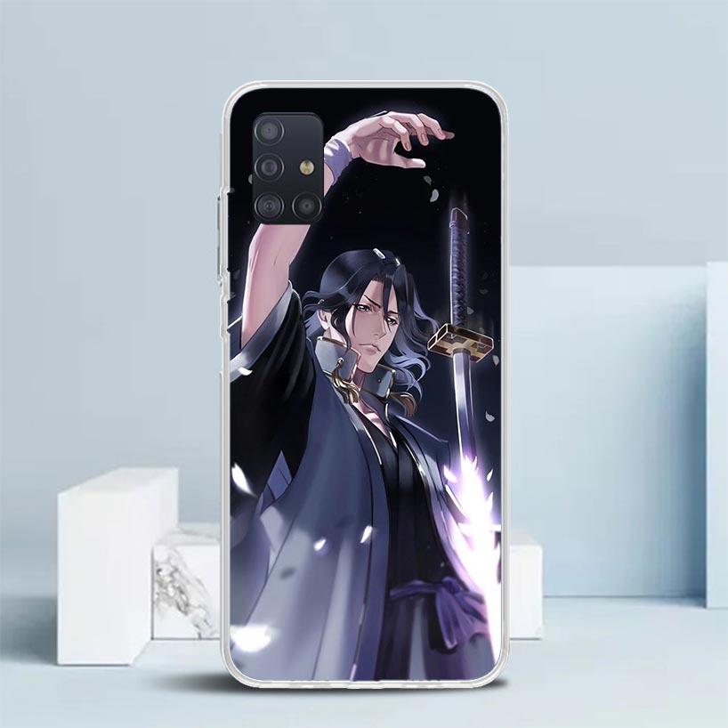 Bleach Kuchiki Byakuya Soft Cover for Samsung Galaxy A12 A22 A32 A52 A72 A02S Phone Case Note 20 Ultra 10 S10 Plus A51 A71 A50S