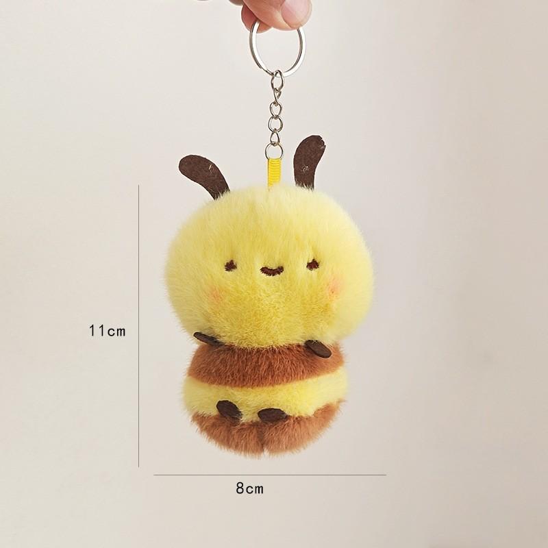 Adorable Bee Plush Doll With Keychain Pendant 4 Inch Claw Machine Prize Children Toys Gift For Birthday