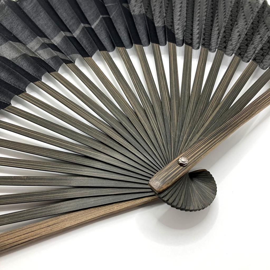 folding fan set with folding fan bag and folding fan case for men and cotton folding fan set [Hana Kanzashi] Men's gentlemen, swallow, [Swallow,