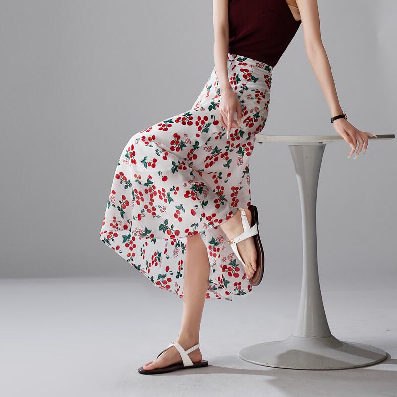 SOFSIL 2026 Summer Elegant Silk A-Line Midi Skirt