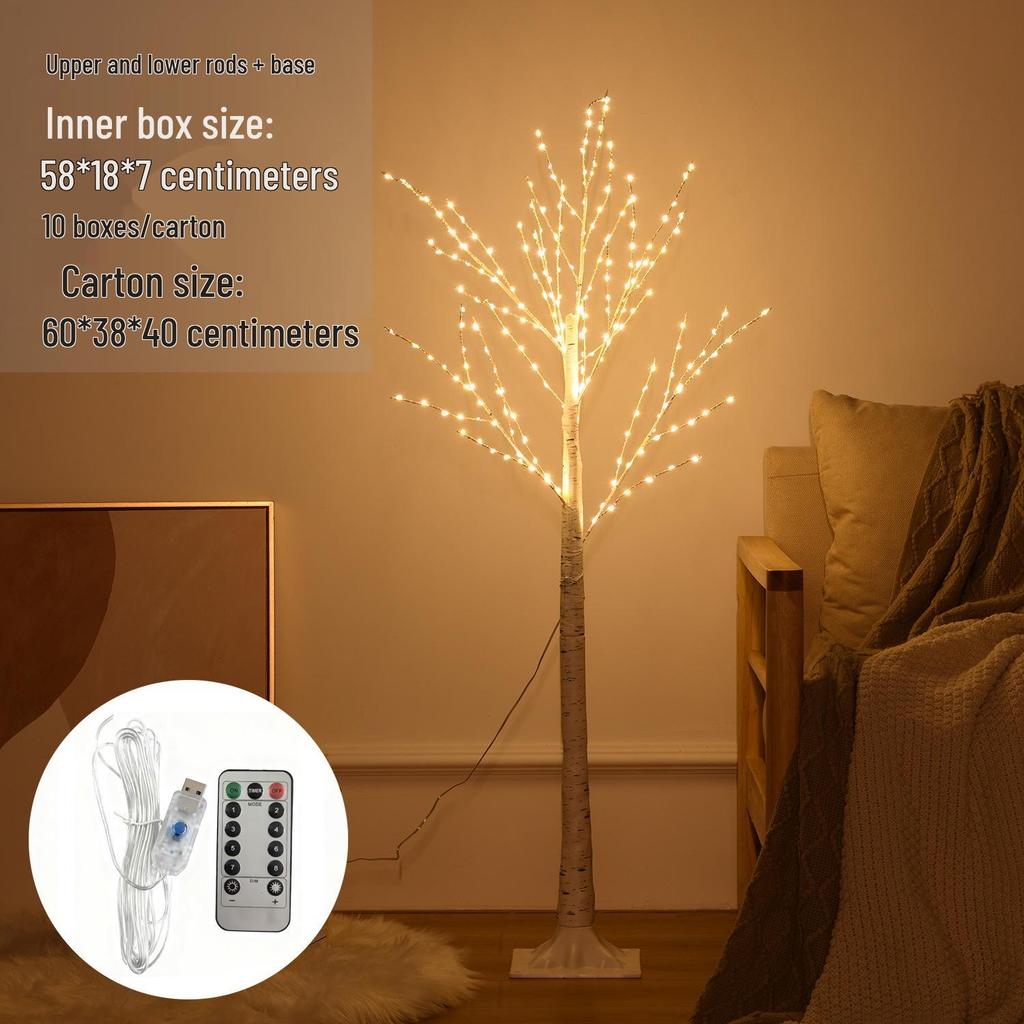 LED Birch Tree Lights: Copper Wire, Multicolor Holiday Decoration for New Year and Christmas