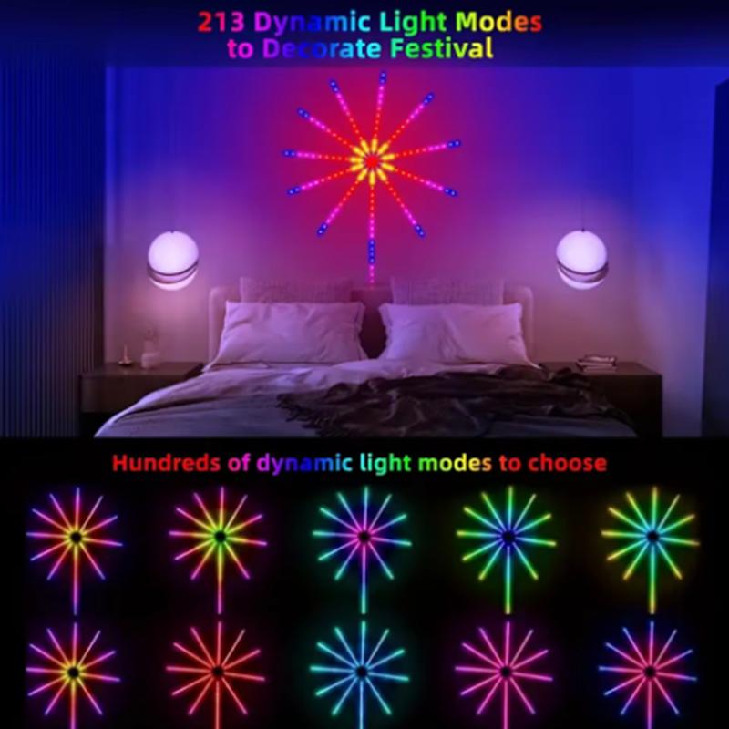 USB‑Powered LED Indoor Romantic Firework Night Light, Color‑Changing Atmosphere Lamp, Birthday Gift for Girlfriend