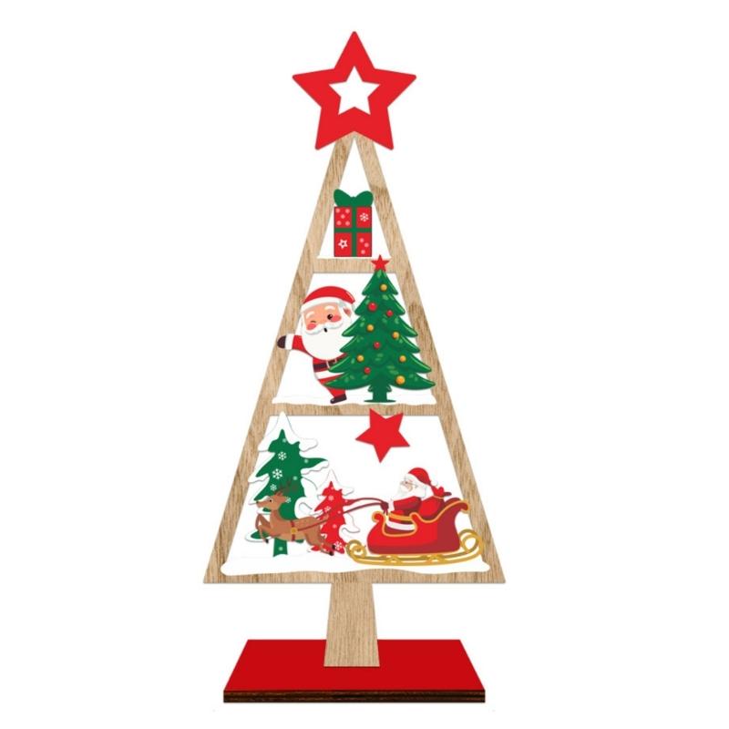 Natural Wood Festival Tree Sculpture Holiday Centerpiece Handmade Desktop Decoration For Christmas Gatherings And Gifts