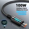 100W PD Fast Charging Data Cable Type C USB Cable For iPhone 16 15 Pro Huawei Xiaomi Samsung USB C Mobile Phone Data Cable Wire Cord