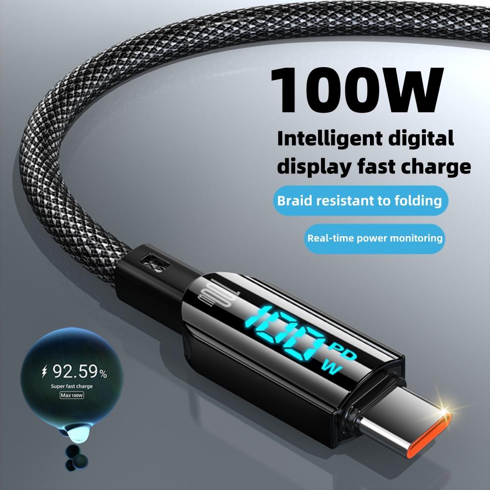 100W PD Fast Charging Data Cable Type C USB Cable For iPhone 16 15 Pro Huawei Xiaomi Samsung USB C Mobile Phone Data Cable Wire Cord