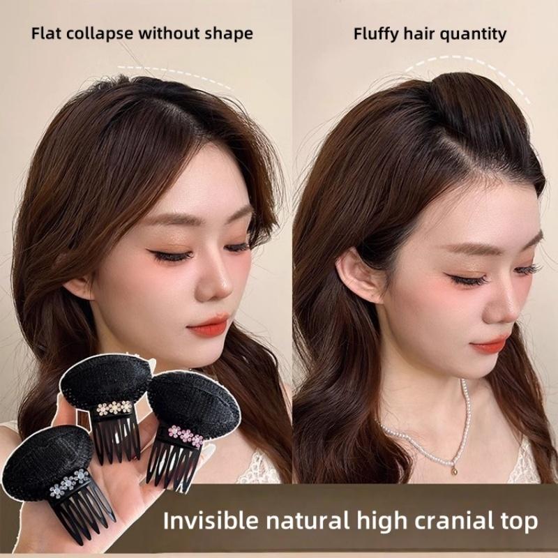 2pcs Invisible Hair Clip Sponge Pad Front Base Light Weight Design Bump Up Combs Styling Tool