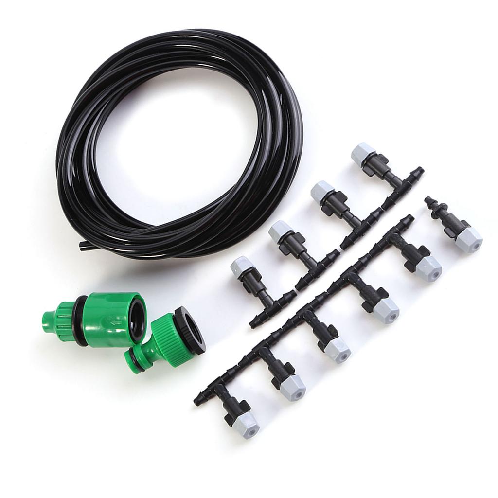 Water Misting Cooling System Hose Sprinkler Nozzle Garden Patio Micro Irrigation Set 5M