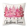 New Pink Santa Claus Pillow Case Linen Christmas Decoration Living Room Sofa Cushion Cover Pillow