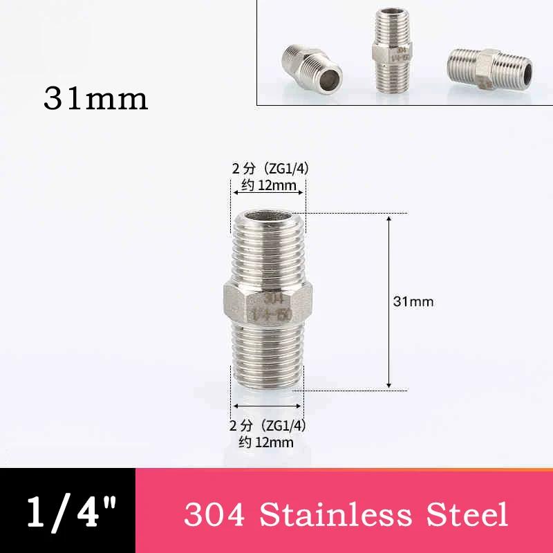 10pc 304 Stainless Steel Hexagonal Outer Wire Double Headed Straight Through Coupling Threaded Pipe Male Thread Hex Nipple Union