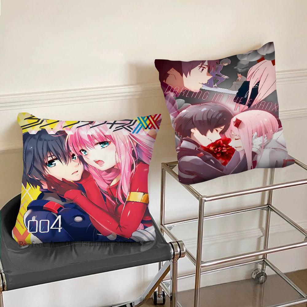Anime Darling In The Franxx Pillow Case Square Pillow Bedroom Sofa Leisure Comfort Cushion Car Living Room Home Decoration