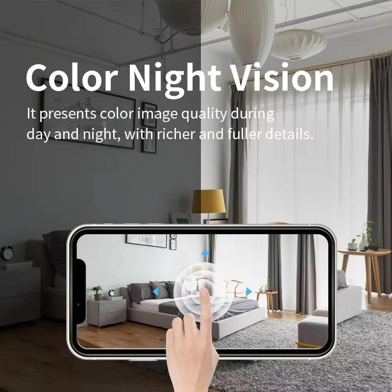 Compact WiFi Indoor Camera with Color Night Vision, Two-Way Audio, Motion Detection, Wireless Smart Home Security