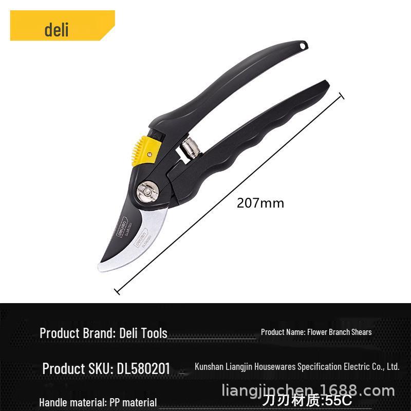 Deli Tools Labor-Saving Alloy Steel Pruners: Garden, Tree, and Flower Branch Pruning - Model D580201